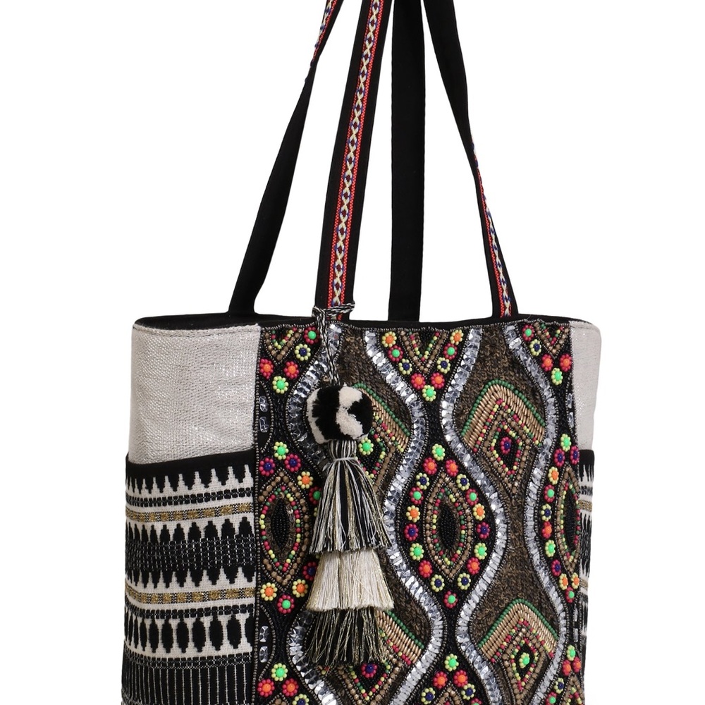 STEVEN Embroidered Multicolor Tote Bag